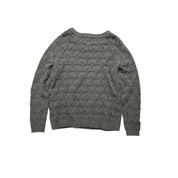 Women's Tommy Hilfiger Crochet Crew Neck Grey Sweater 100%‎ Cotton Size XL - Picture 4 of 5